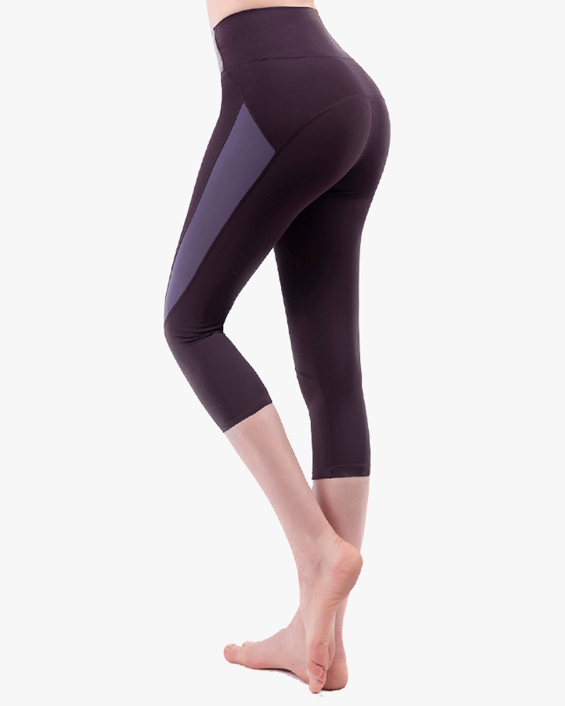 Color block capri yoga pants