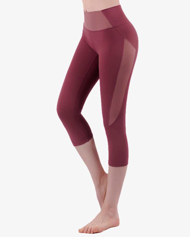 Color block capri yoga pants