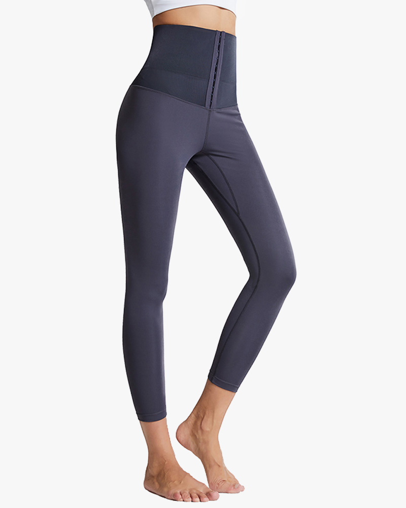 High waist front zipper leggings