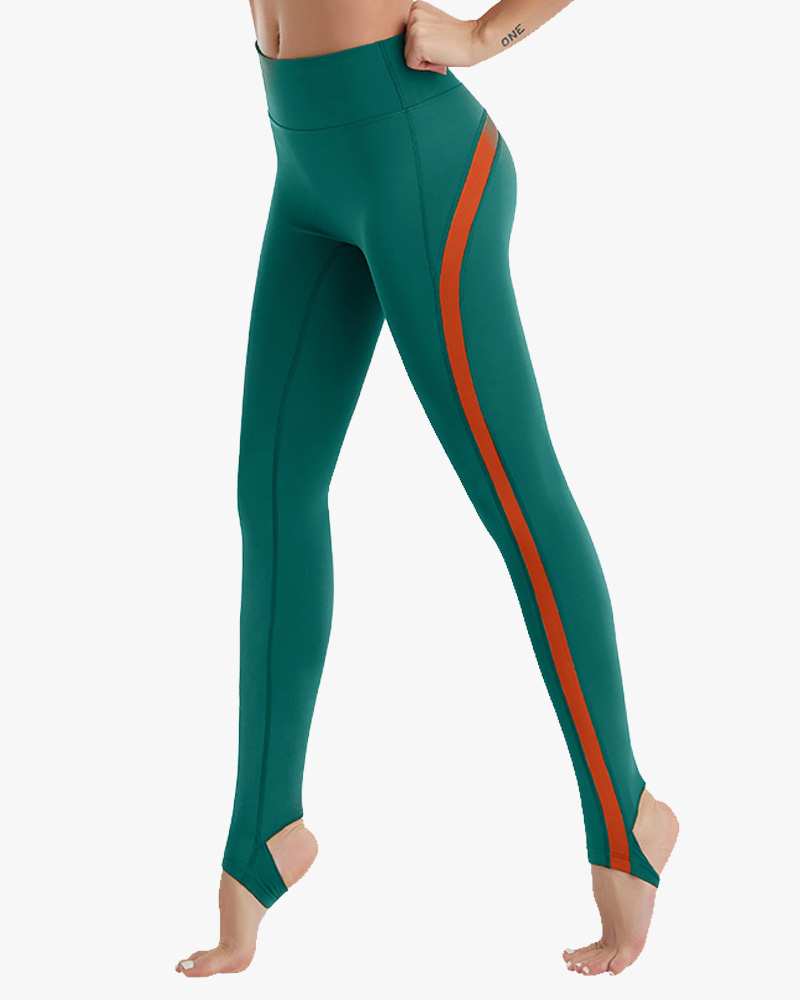 Contrast Sideseam Sports Stirrup Leggings