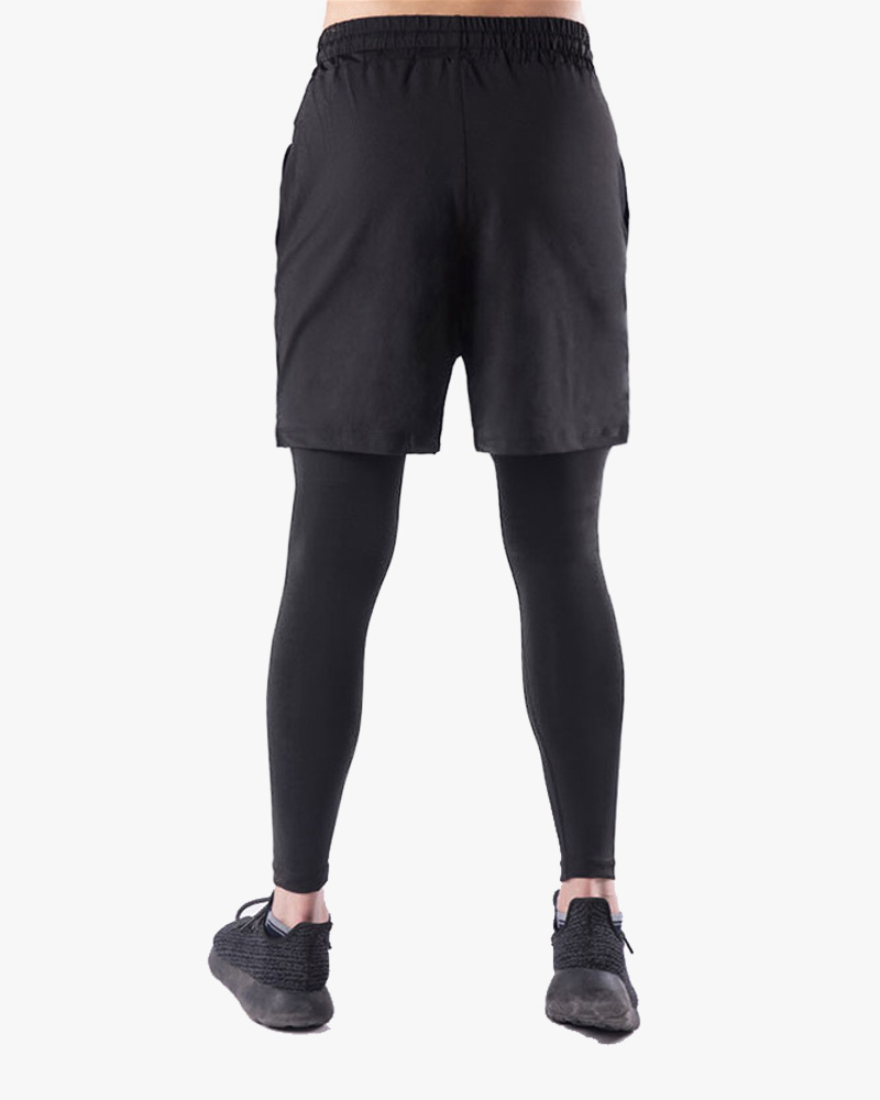 2 in 1 Men Fitness Compression Pants 