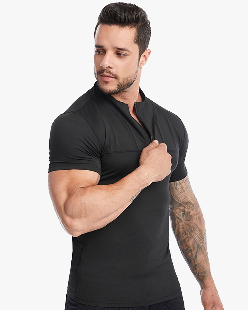 Flip collar gym t-shirts for men 
