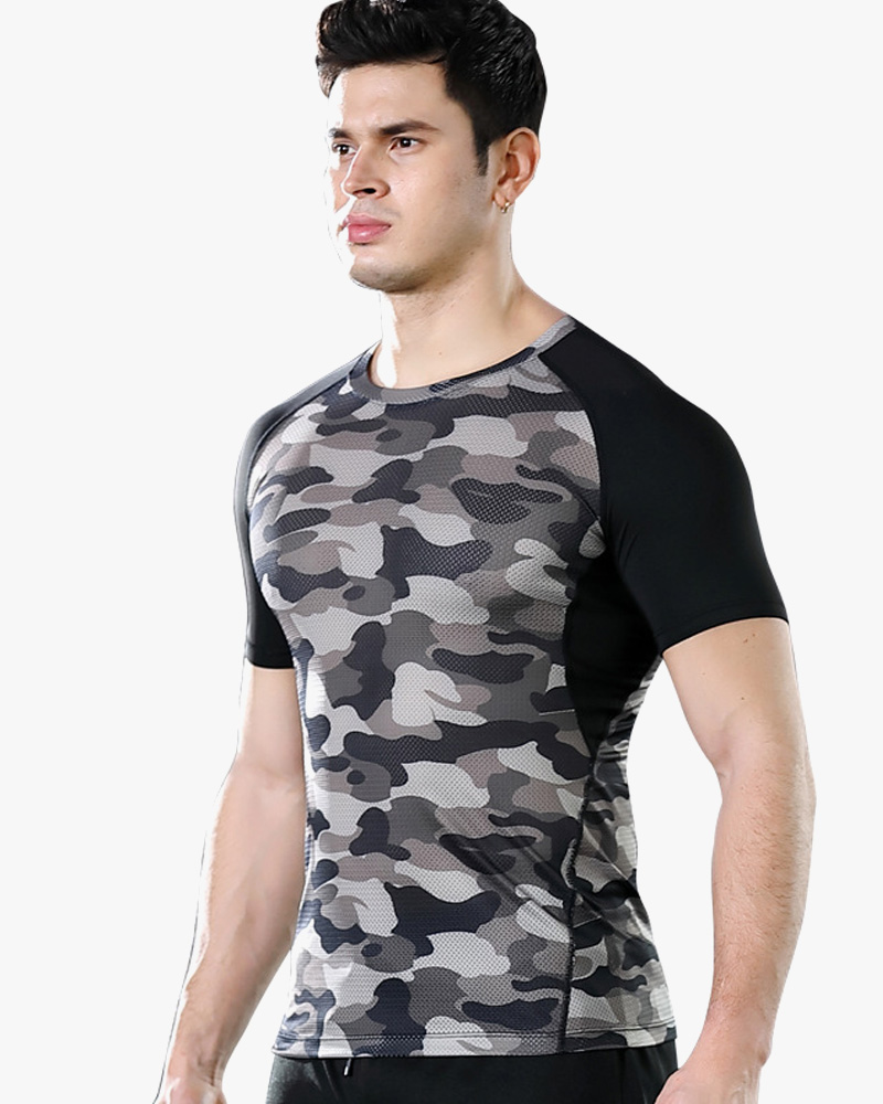 OEM/ODM men's camouflage quick dying sports t-shirts