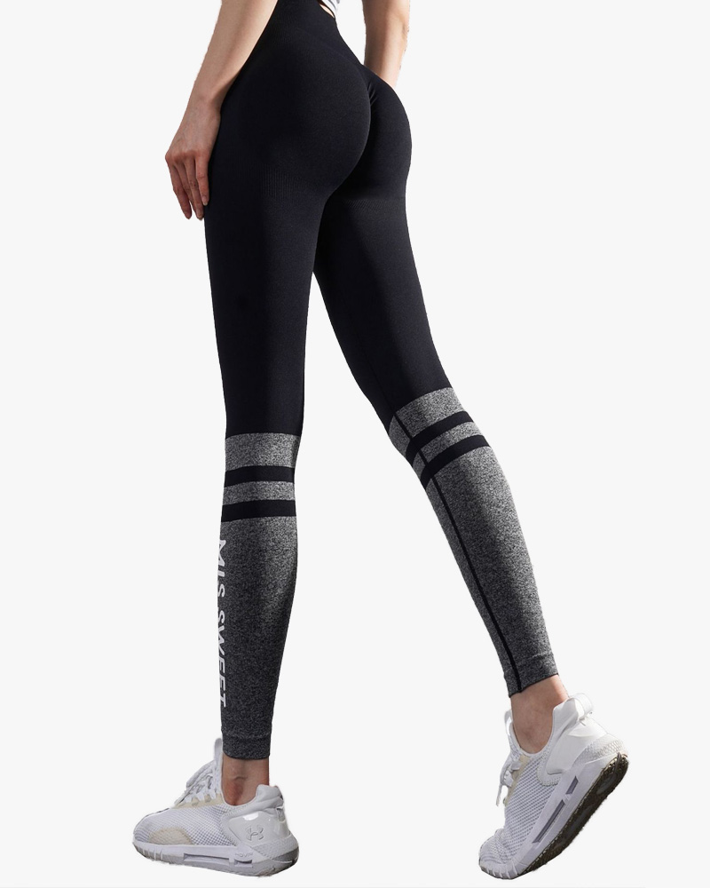 Women hip lifting leggings with letters