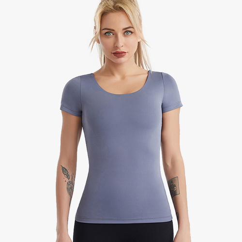 Solid Color Cross Back Hollow Sport Top