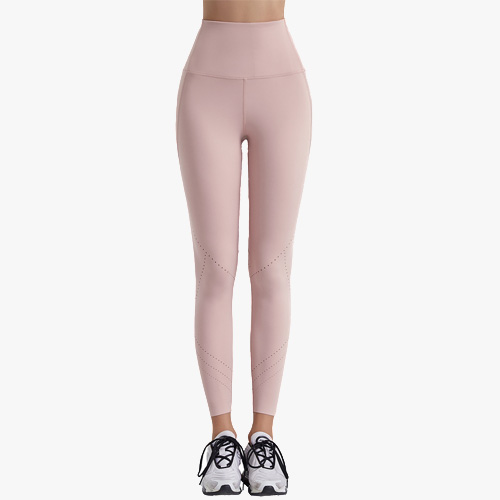 Laser mesh yoga pants with pocket