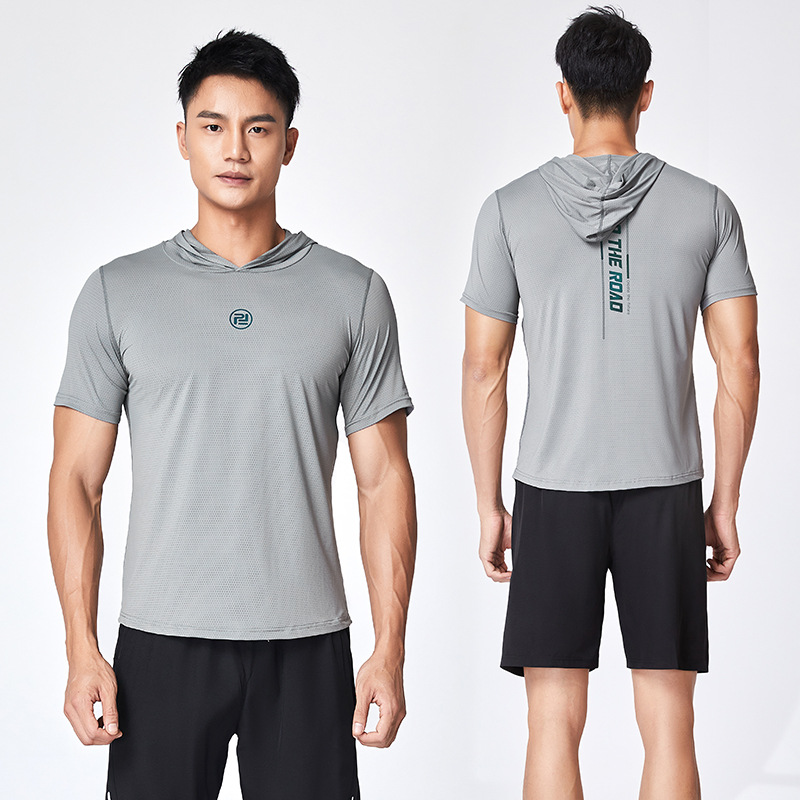 Short sleeve hooded shirt