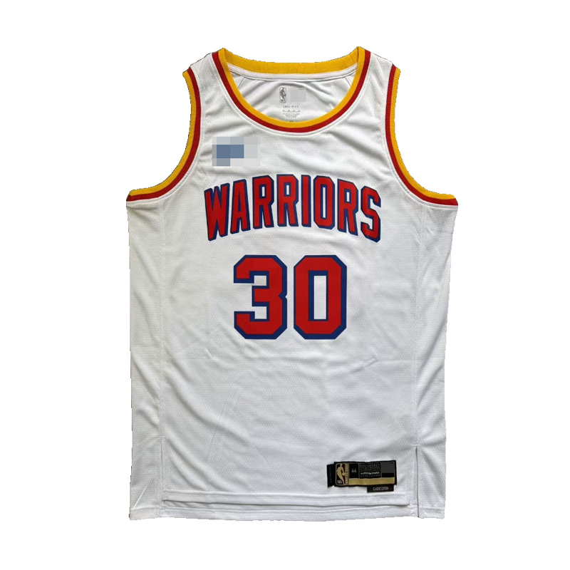 NBA warriors retro white jersey