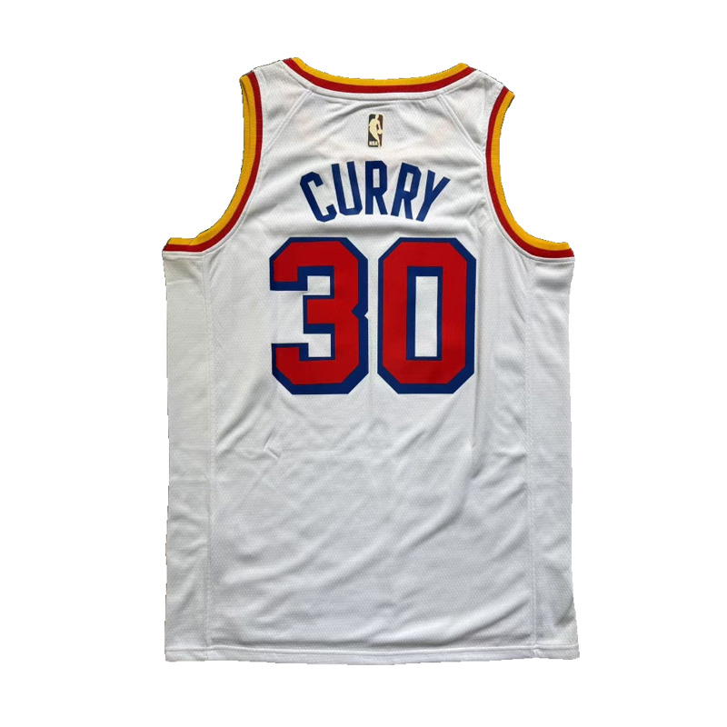 NBA warriors retro white jersey