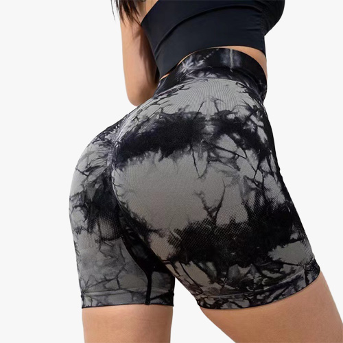High waisted Tie dye Peach Buttocks yoga shorts