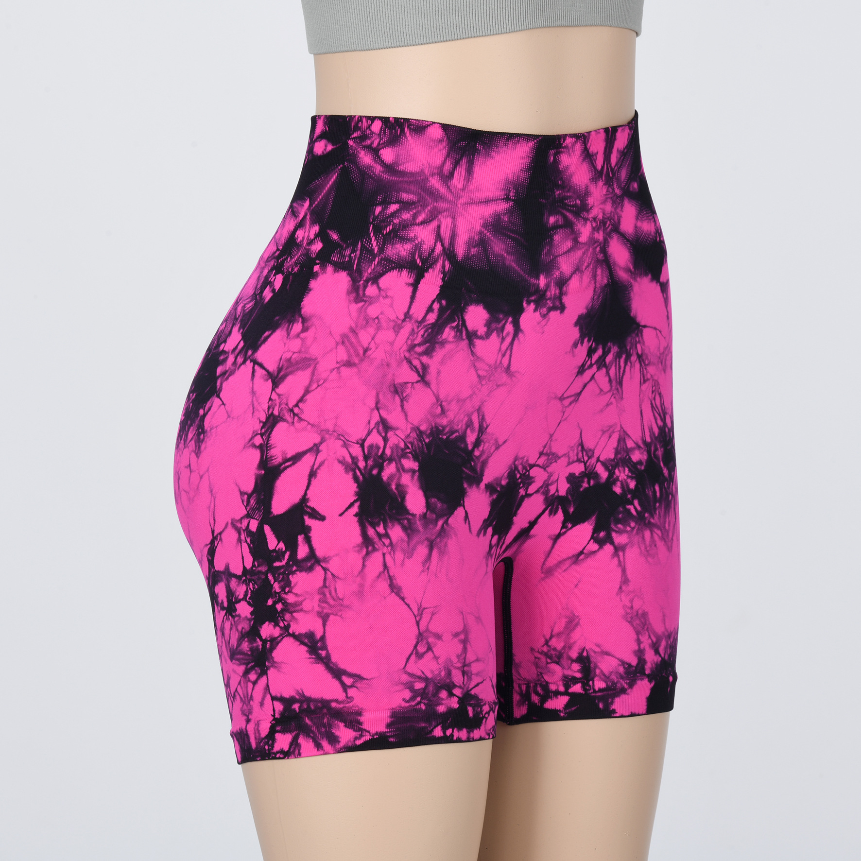 High waisted Tie dye Peach Buttocks yoga shorts