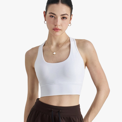 Sports bra with sewn in pads