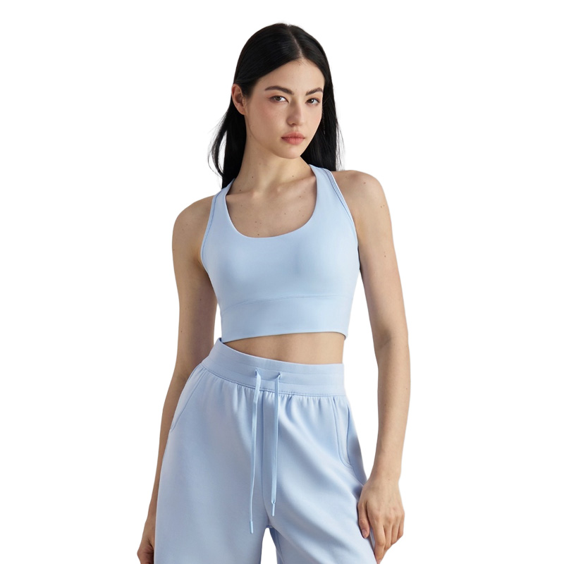 Sports bra with sewn in pads