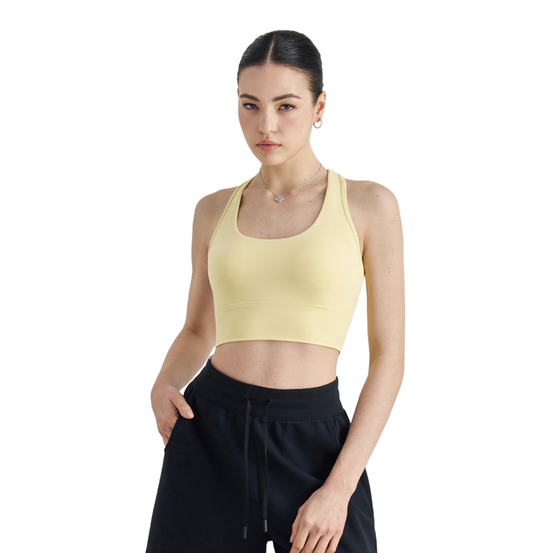 Sports bra with sewn in pads