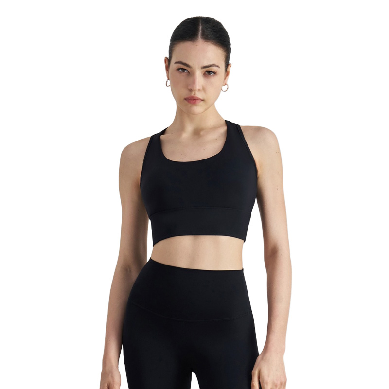 Sports bra with sewn in pads