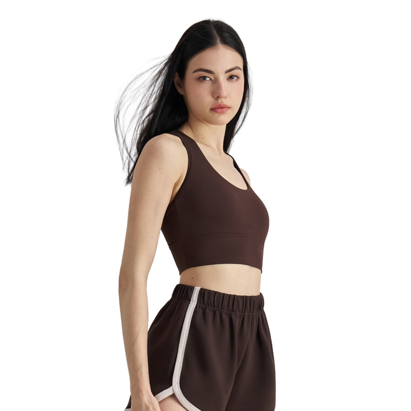 Sports bra with sewn in pads