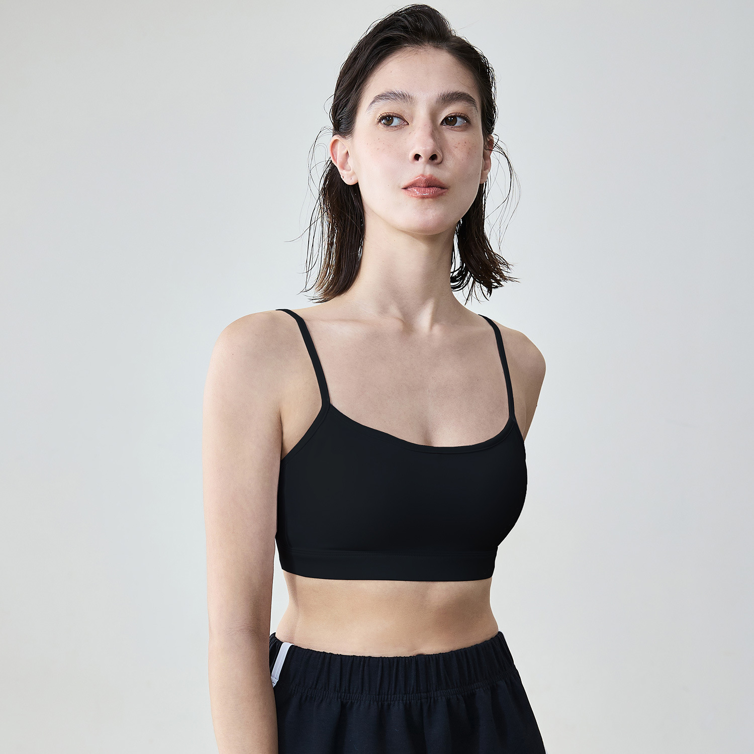 Women Yoga Slim-Strap Tank with Cat-Ear Support Back