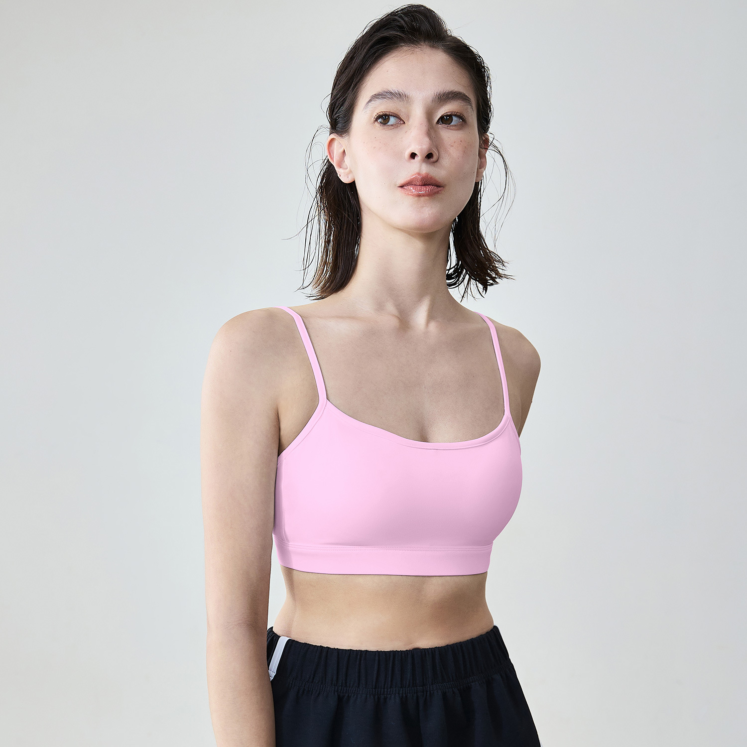 Women Yoga Slim-Strap Tank with Cat-Ear Support Back