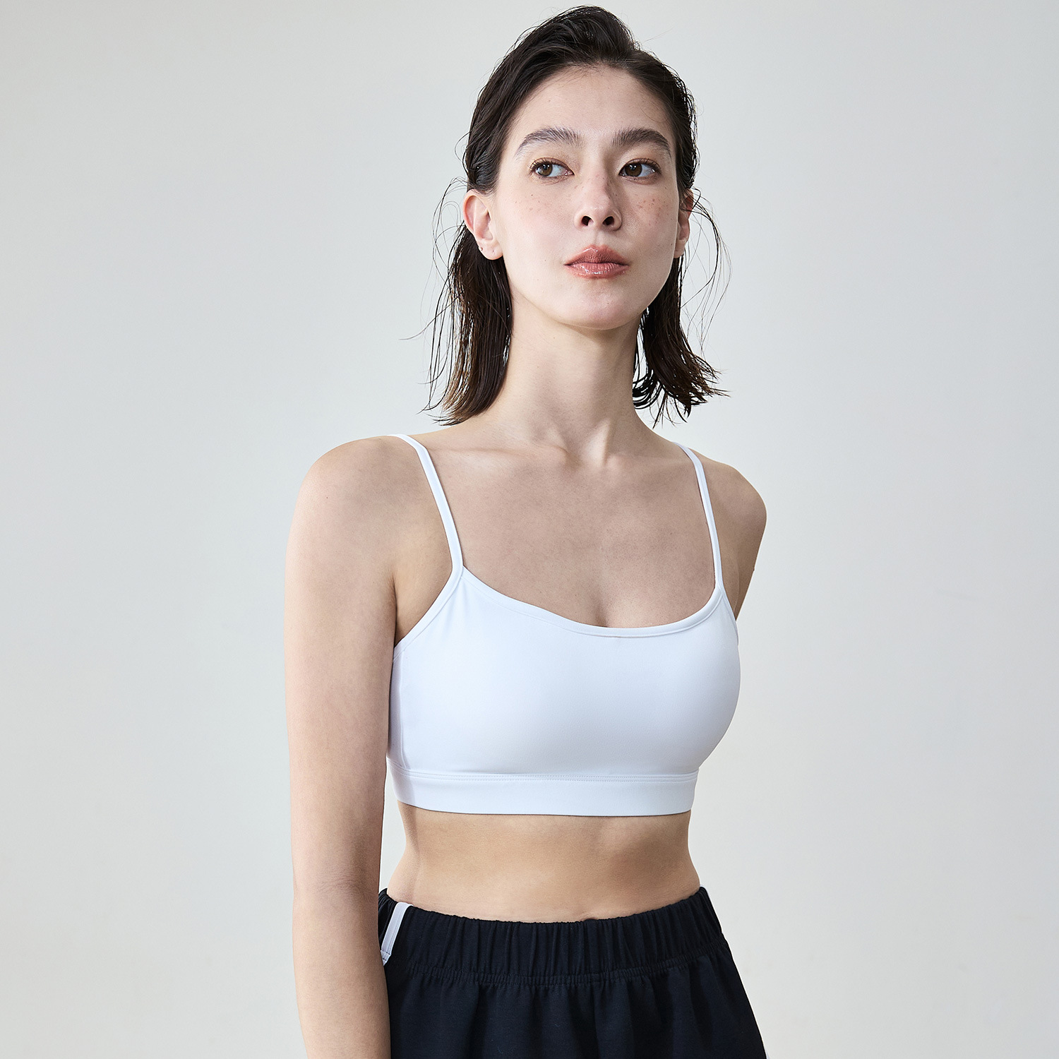Women Yoga Slim-Strap Tank with Cat-Ear Support Back