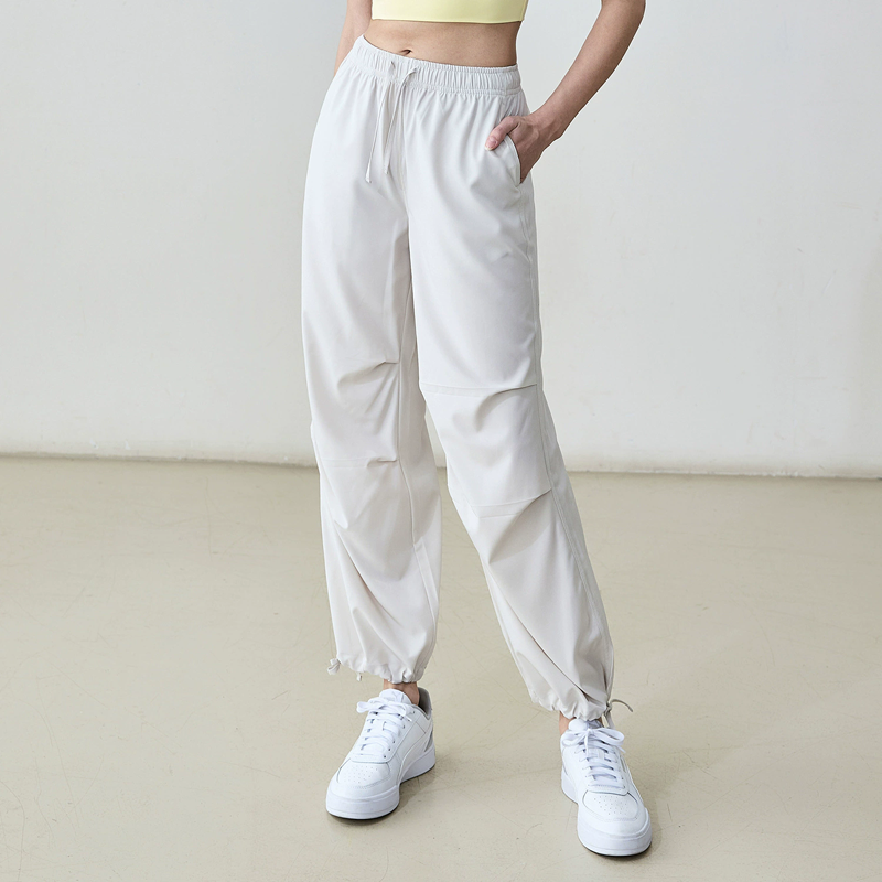 Women's High-Rise Drawstring Tapered Sport Pants with Pockets