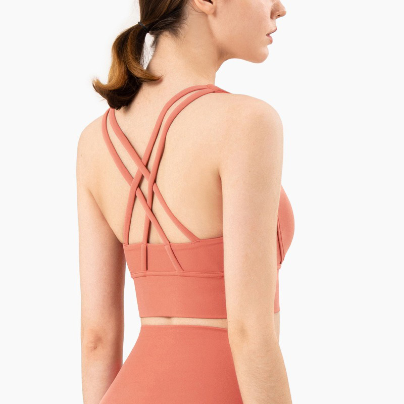 Women Cross Beauty Straps Yoga Underwear with Chest Pads
