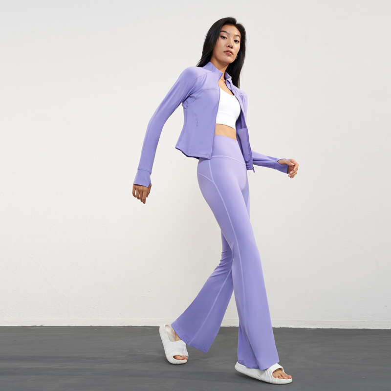 Women's Stand Collar Contrast-Panel Sports Jacket | High-Compression Workout Top | Breathable Yoga & Training Outerwear