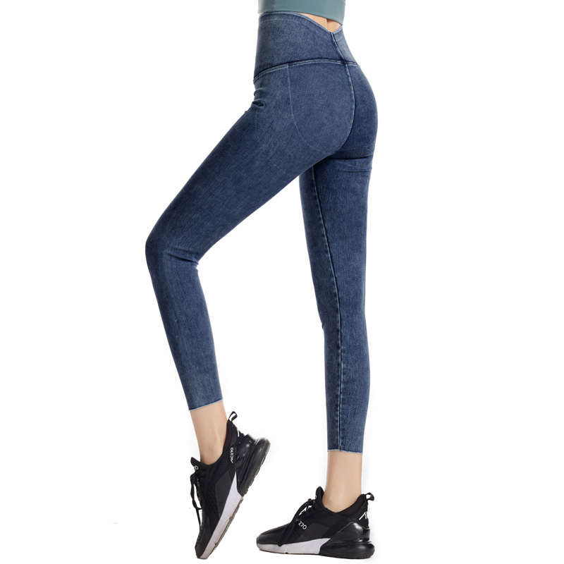 Women's One-Piece High-Waist Denim Shark Pants for Butt Lifting & Tummy Control