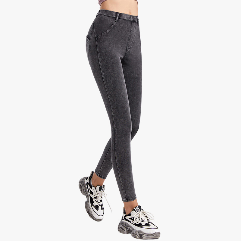 Custom High Waisted Straight Leg Yoga Jeans for Women–Comfort & Style