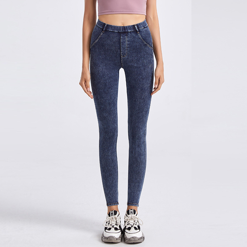 Custom High Waisted Straight Leg Yoga Jeans for Women–Comfort & Style