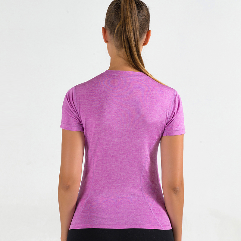 Women's Breathable Quick-Dry Round Neck Sports Top for Running & Yoga