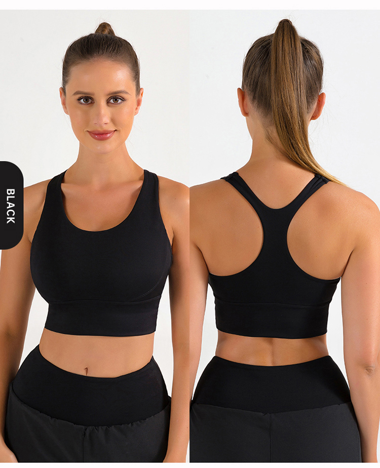 black yoga sports bra