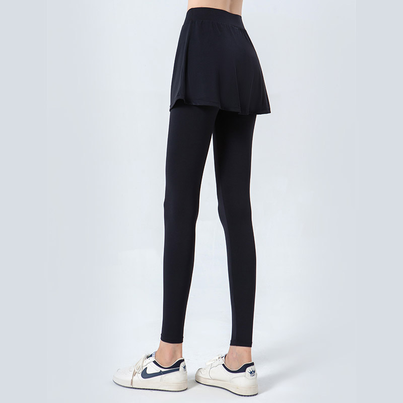 2025 Women's 2-in-1 Quick-Dry Yoga Pants with Skirt - Breathable Sports Leggings