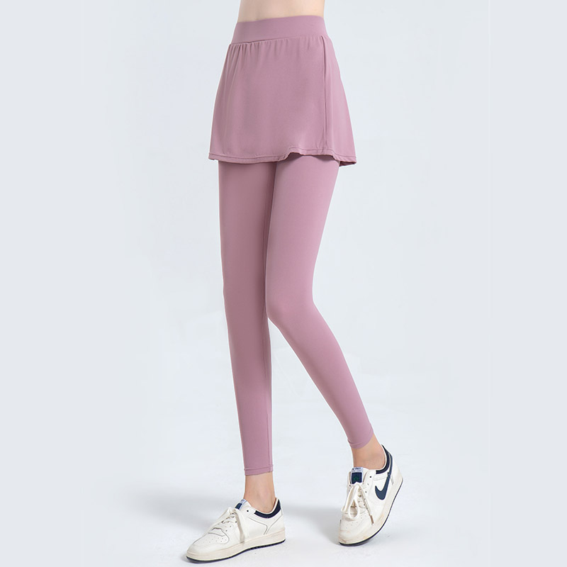 2025 Women's 2-in-1 Quick-Dry Yoga Pants with Skirt - Breathable Sports Leggings